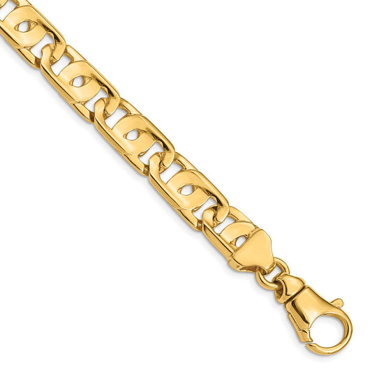 14K 10mm Hand Polished Fancy Link with Fancy Lobster Clasp Chain