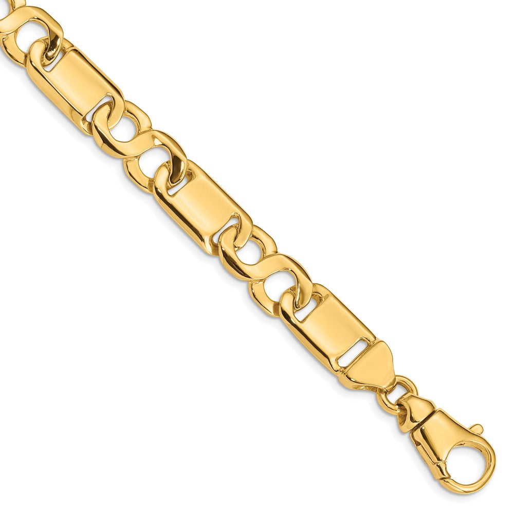 14K 10.4mm Hand Polished Fancy Link with Fancy Lobster Clasp Chain