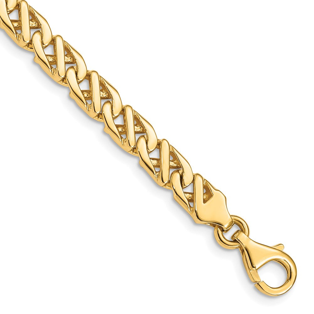 14K 6.1mm Hand Polished Fancy Link with Fancy Lobster Clasp Chain