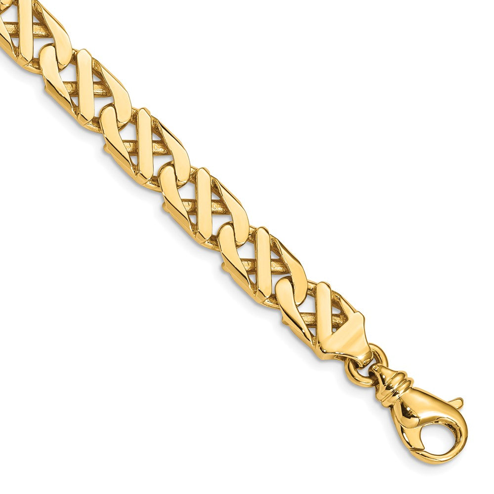 14K 7.9mm Hand Polished Fancy Link with Fancy Lobster Clasp Chain