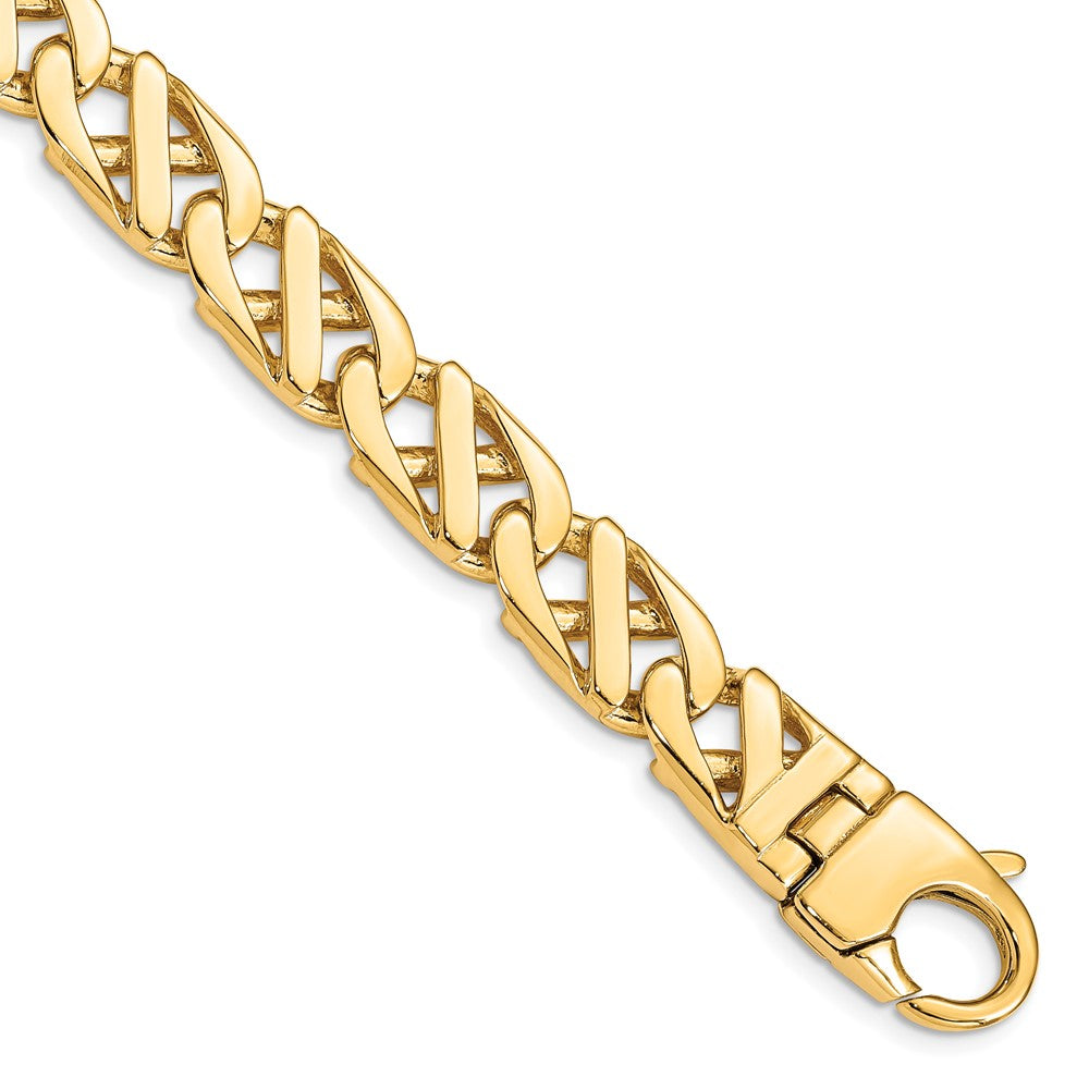 14K 10.2mm Hand Polished Fancy Link with Fancy Lobster Clasp Chain