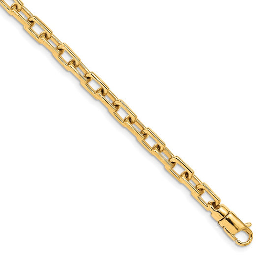 14K 5mm Hand Polished Fancy Link with Lobster Clasp Chain