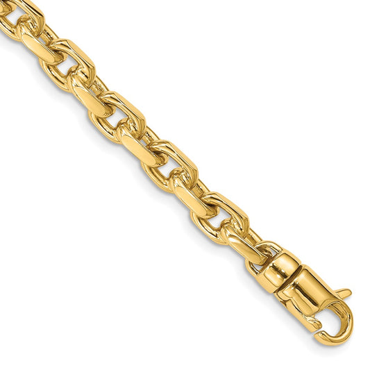 14K 5.9mm Hand Polished Fancy Link with Lobster Clasp Chain