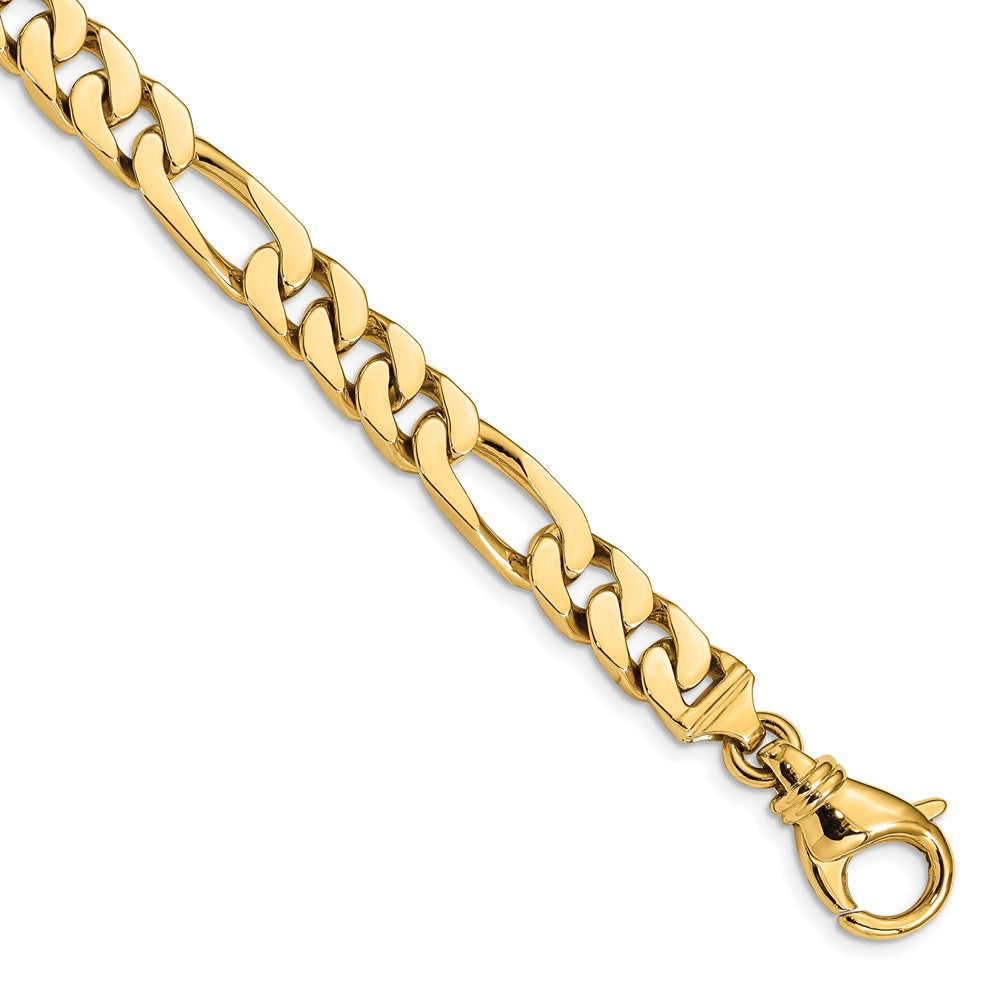 14K 7.7mm Hand Polished Fancy Link with Fancy Lobster Clasp Chain