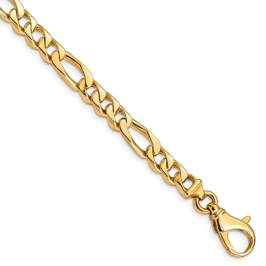 14K 6.5mm Hand Polished Fancy Link with Fancy Lobster Clasp Chain