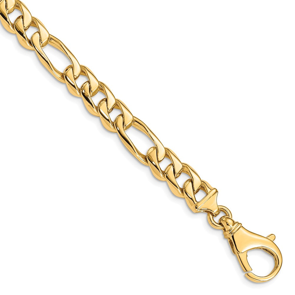 14K 8.5mm Hand Polished Fancy Link with Fancy Lobster Clasp Chain