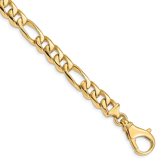 14K 8.5mm Hand Polished Fancy Link with Fancy Lobster Clasp Chain