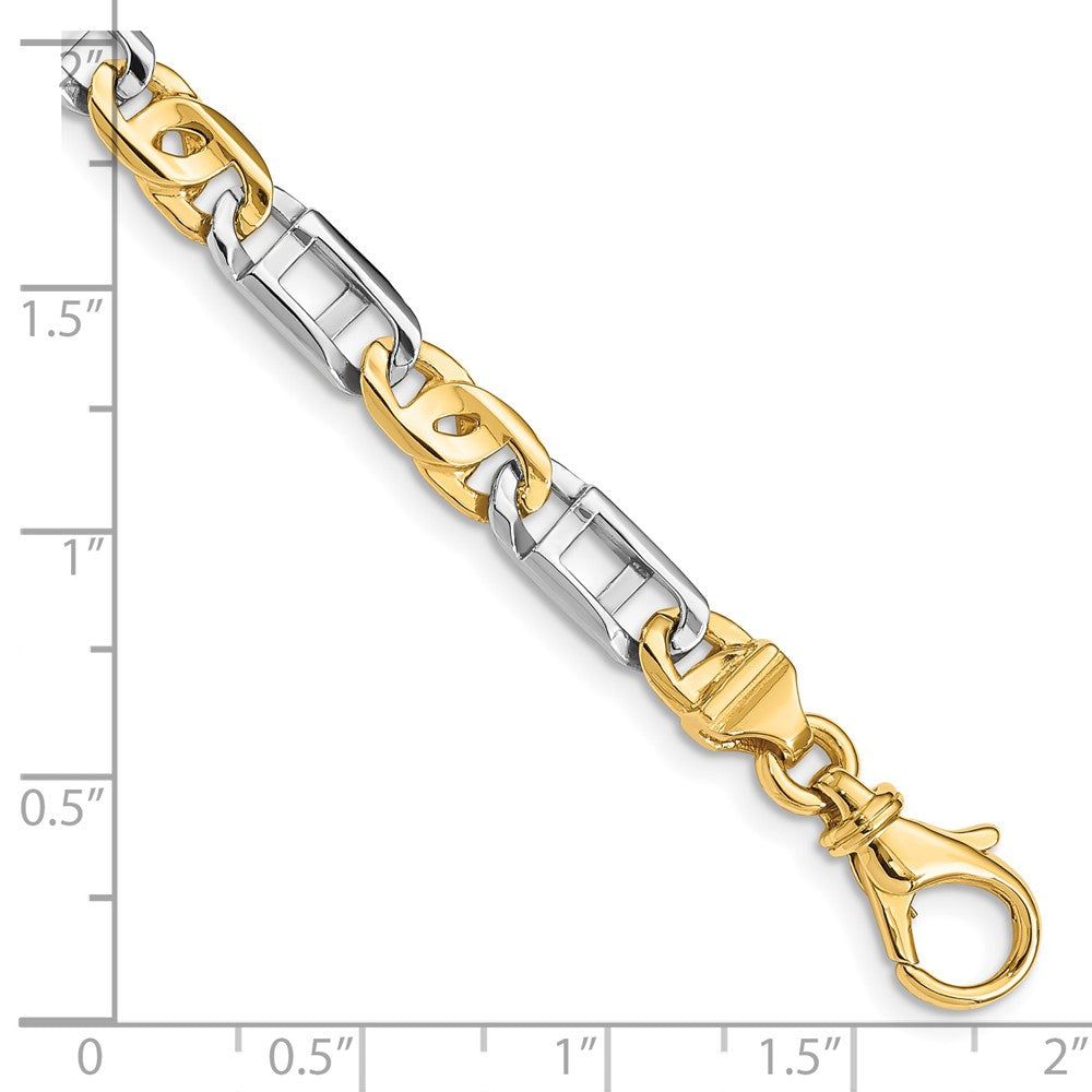 14K Two-tone 5.5mm Hand Polished Fancy Link with Fancy Lobster Clasp Chain