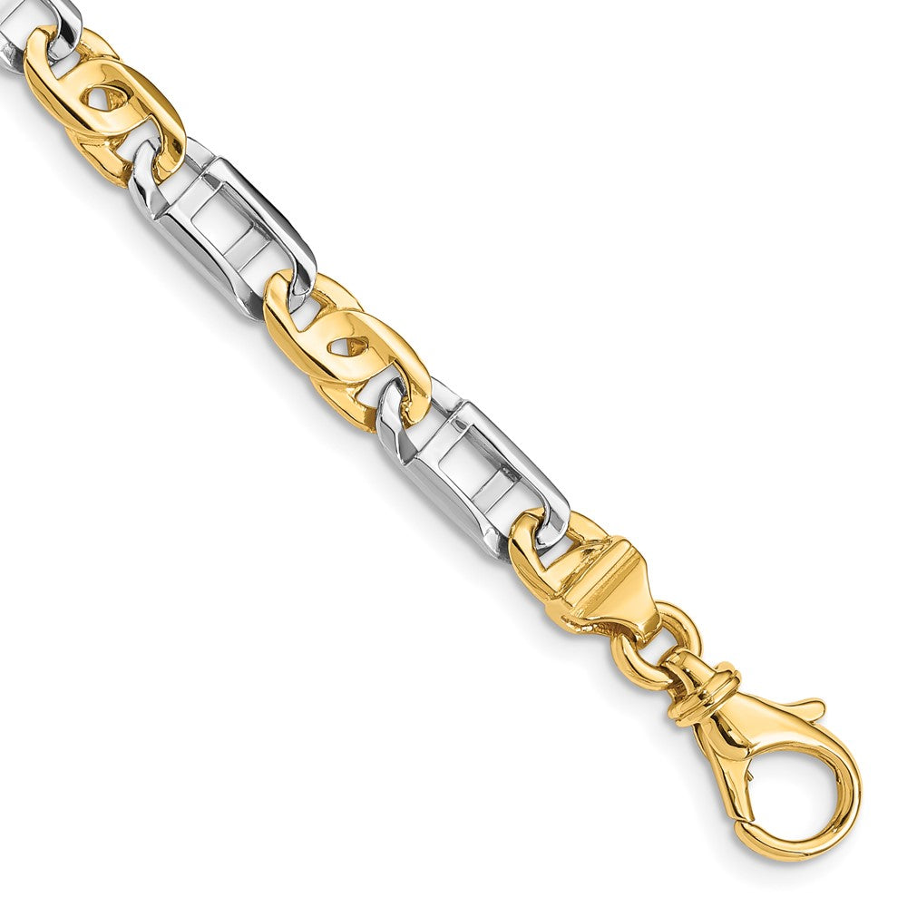 14K Two-tone 5.5mm Hand Polished Fancy Link with Fancy Lobster Clasp Chain