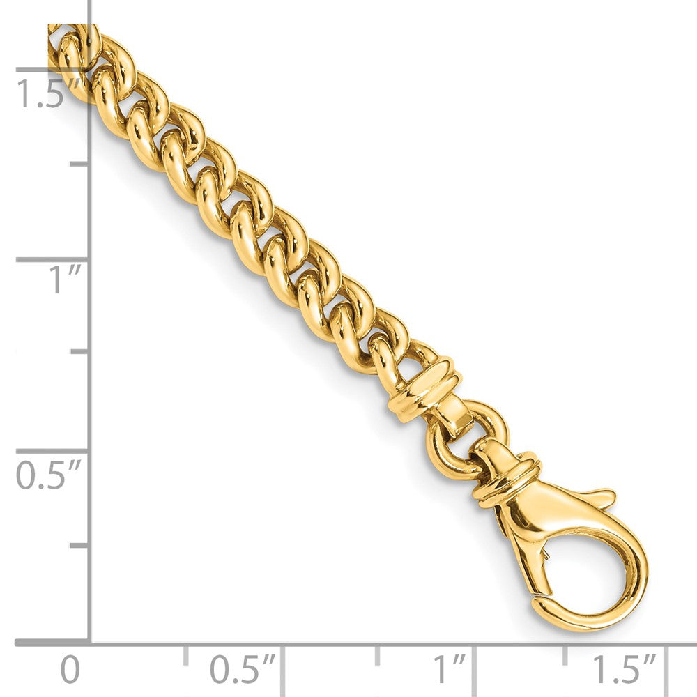 14K 4.5mm Hand Polished Fancy Link with Fancy Lobster Clasp Chain