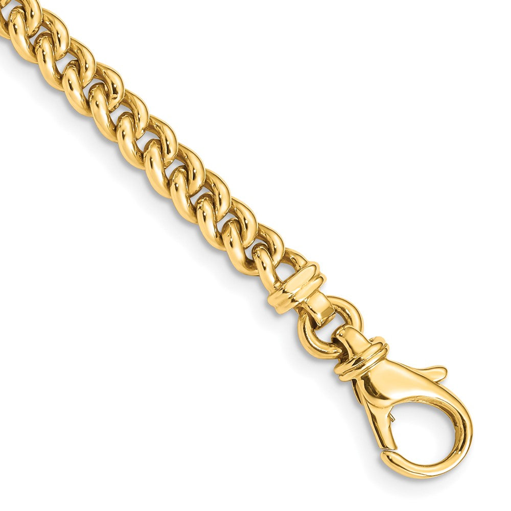 14K 4.5mm Hand Polished Fancy Link with Fancy Lobster Clasp Chain