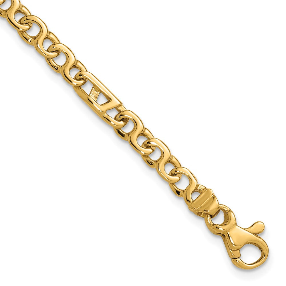 14K 4.3mm Hand Polished Fancy Link with Fancy Lobster Clasp Chain