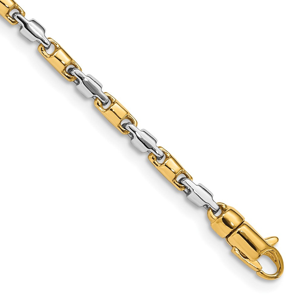 14K Two-tone 2.5mm Hand Polished Fancy Link with Lobster Clasp Chain