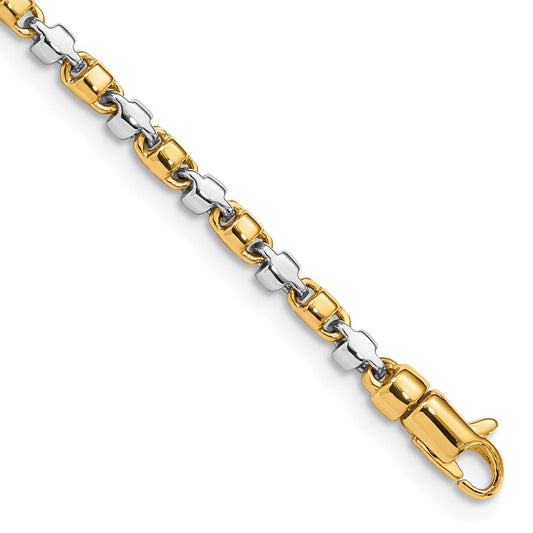 14K Two-tone 2.6mm Hand Polished Fancy Link with Lobster Clasp Chain