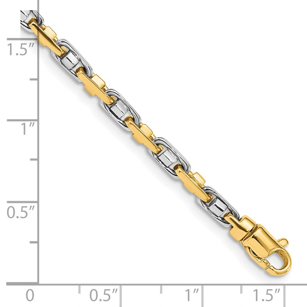 14K Two-tone 3.5mm Fancy Link with Lobster Clasp Chain