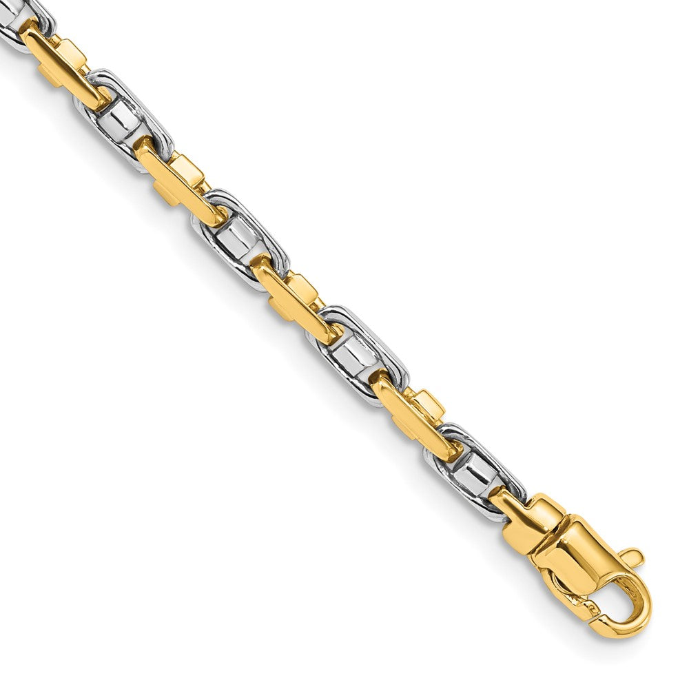 14K Two-tone 3.5mm Fancy Link with Lobster Clasp Chain