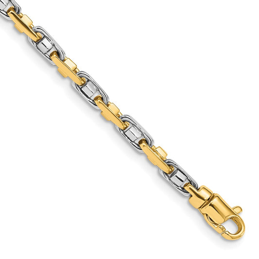 14K Two-tone 3.5mm Fancy Link with Lobster Clasp Chain