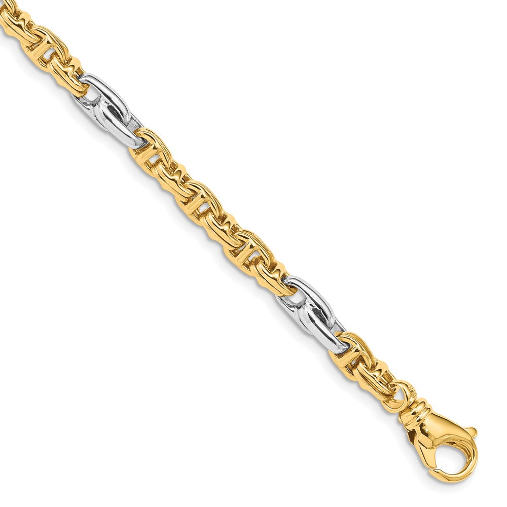 14K Two-tone 5.38mm Hand Polished Fancy Link with Fancy Lobster Clasp Chain