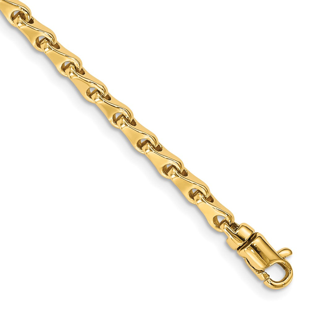 14K 3.4mm Hand Polished Fancy Link with Lobster Clasp Chain