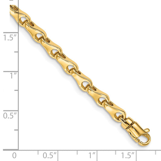 14K 3.9mm Hand Polished Fancy Link with Lobster Clasp Chain