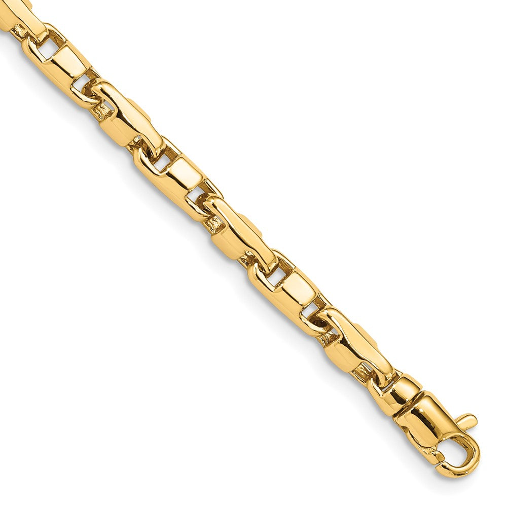14K 4mm Hand Polished Fancy Link with Lobster Clasp Chain