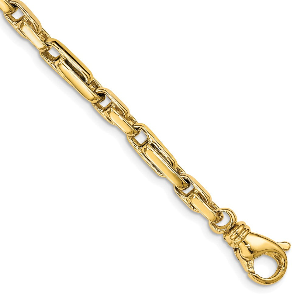 14K 5mm Hand Polished Fancy Link with Fancy Lobster Clasp Chain
