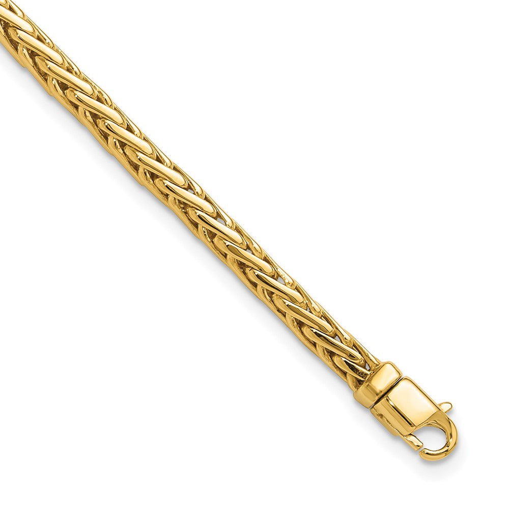 14K 4.4mm Hand Polished Flat-Edged Woven Link with Lobster Clasp Bracelet
