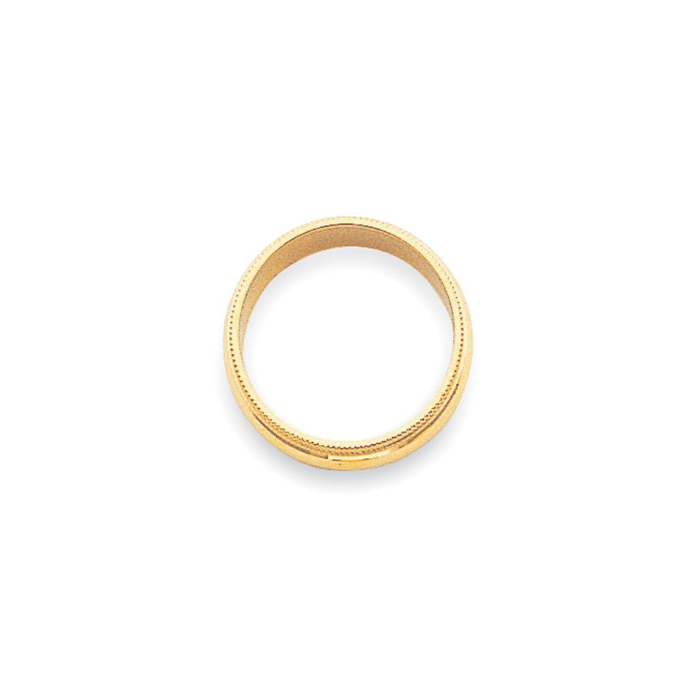 14k Yellow Gold 3mm Milgrain Half Round Wedding Band