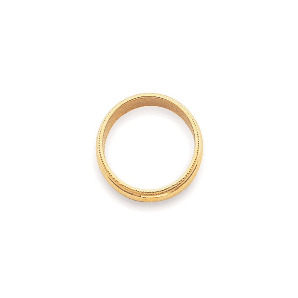 14k Yellow Gold 3mm Milgrain Half Round Wedding Band