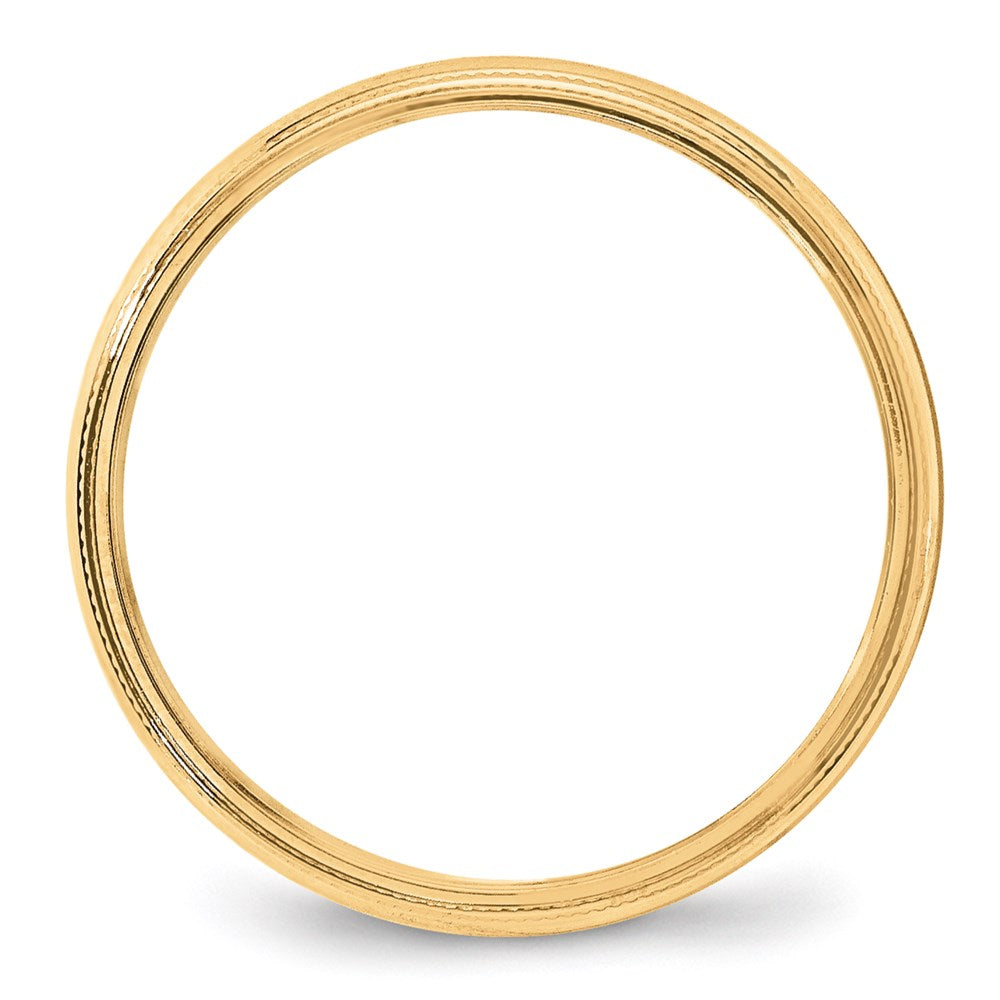 14k Yellow Gold 4mm Milgrain Half Round Wedding Band