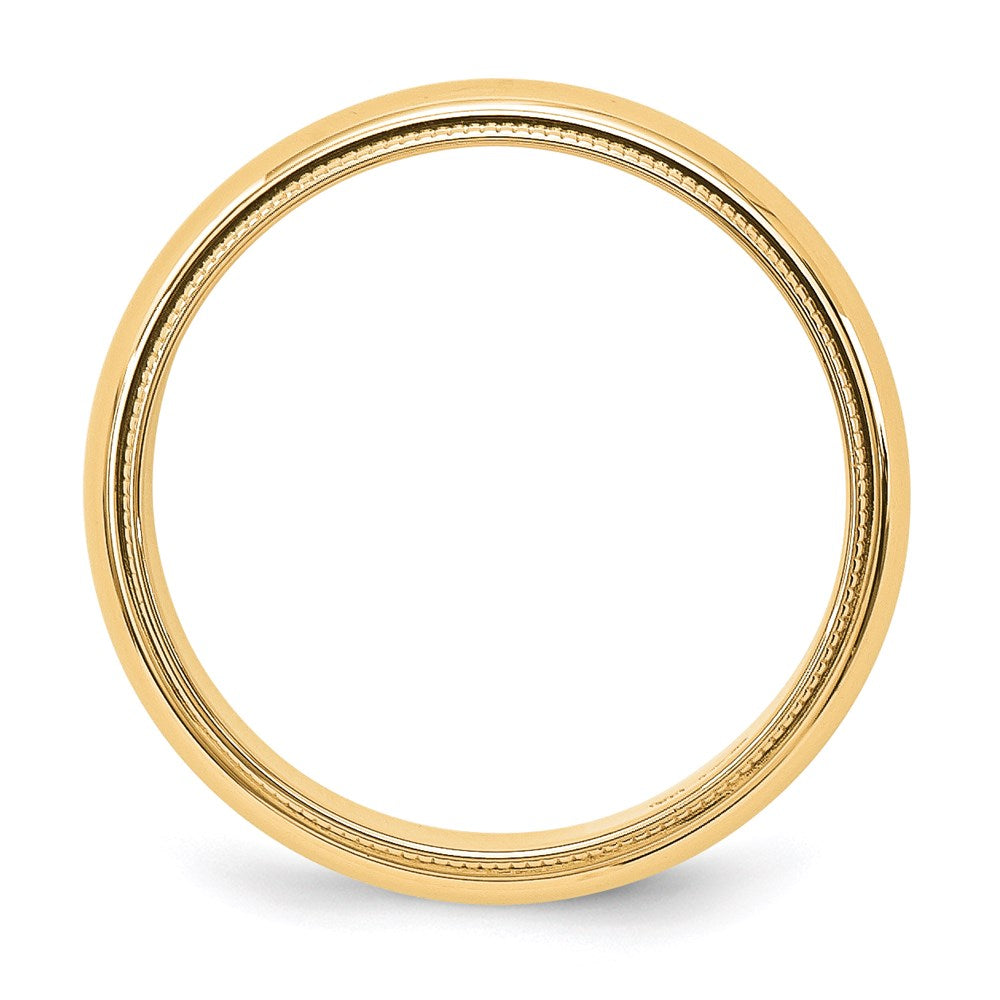 14k Yellow Gold 5mm Milgrain Half Round Wedding Band