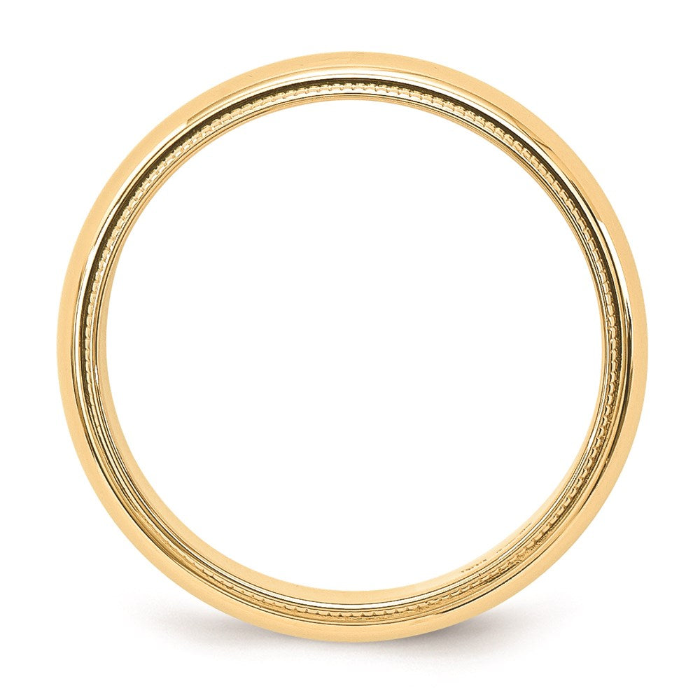 14k Yellow Gold 5mm Milgrain Half Round Wedding Band