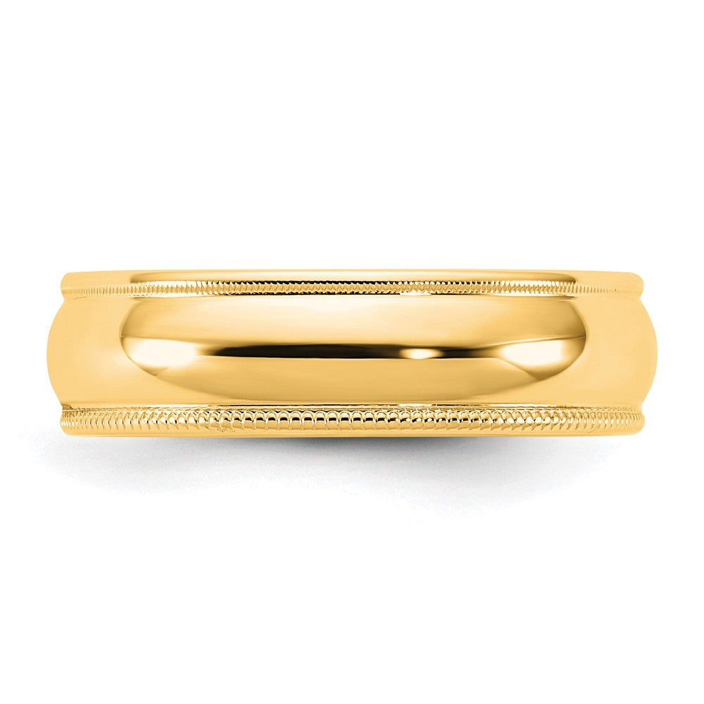 14KY 5.5mm Milgrain Half Round Band