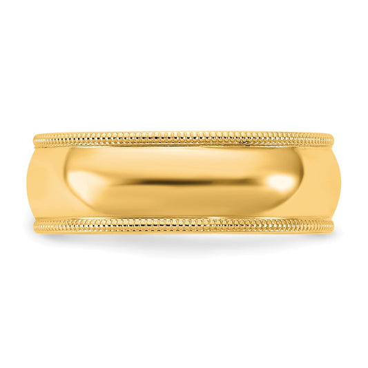 14KY 6.5mm Milgrain Half Round Band