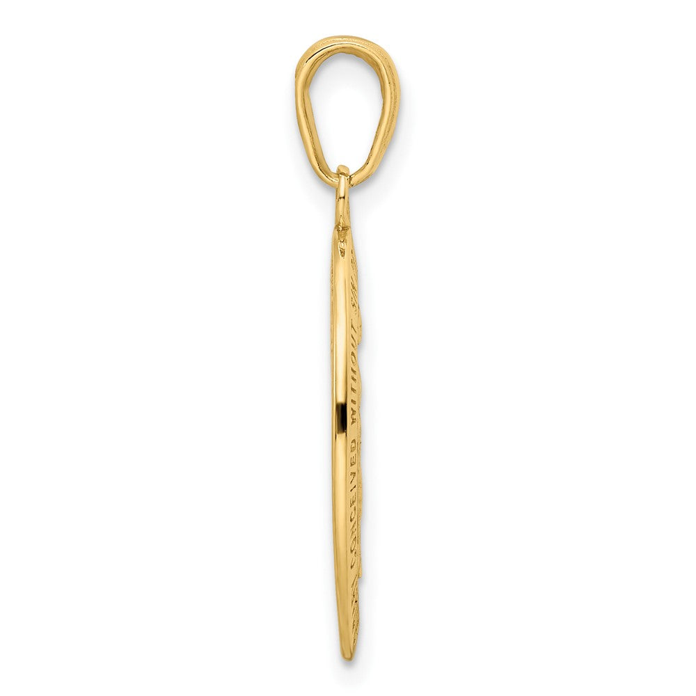 14k Solid Red Enameled Miraculous Medal Oval Pendant