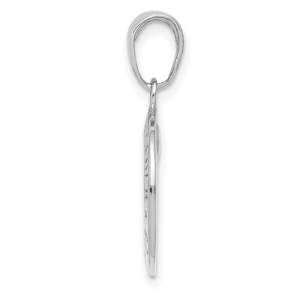 14k White Gold Polished Solid Saint Christopher Medal Charm