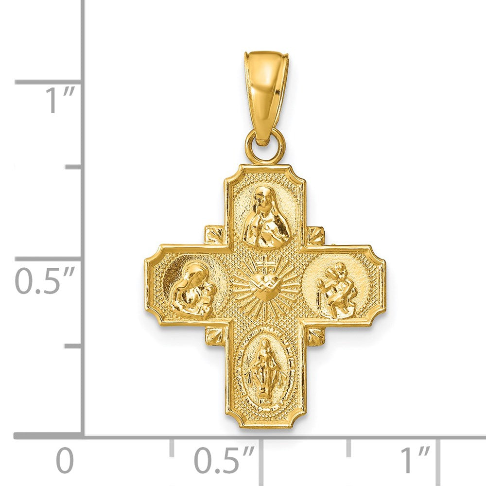 14k Polished 4-Way Medal Pendant