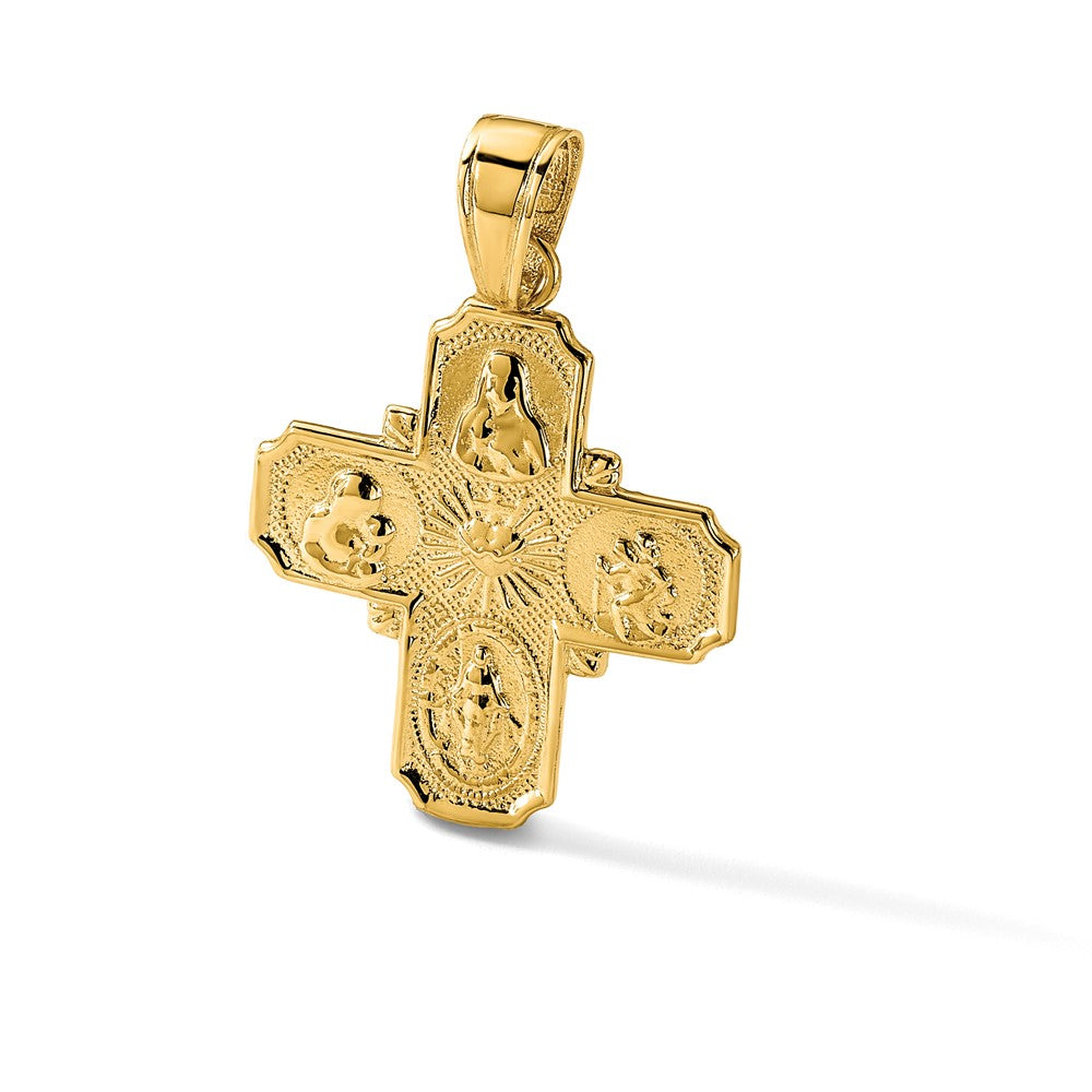 14k Polished 4-Way Medal Pendant
