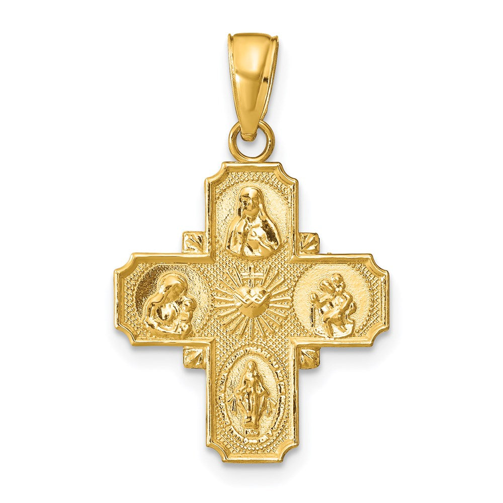 14k Polished 4-Way Medal Pendant