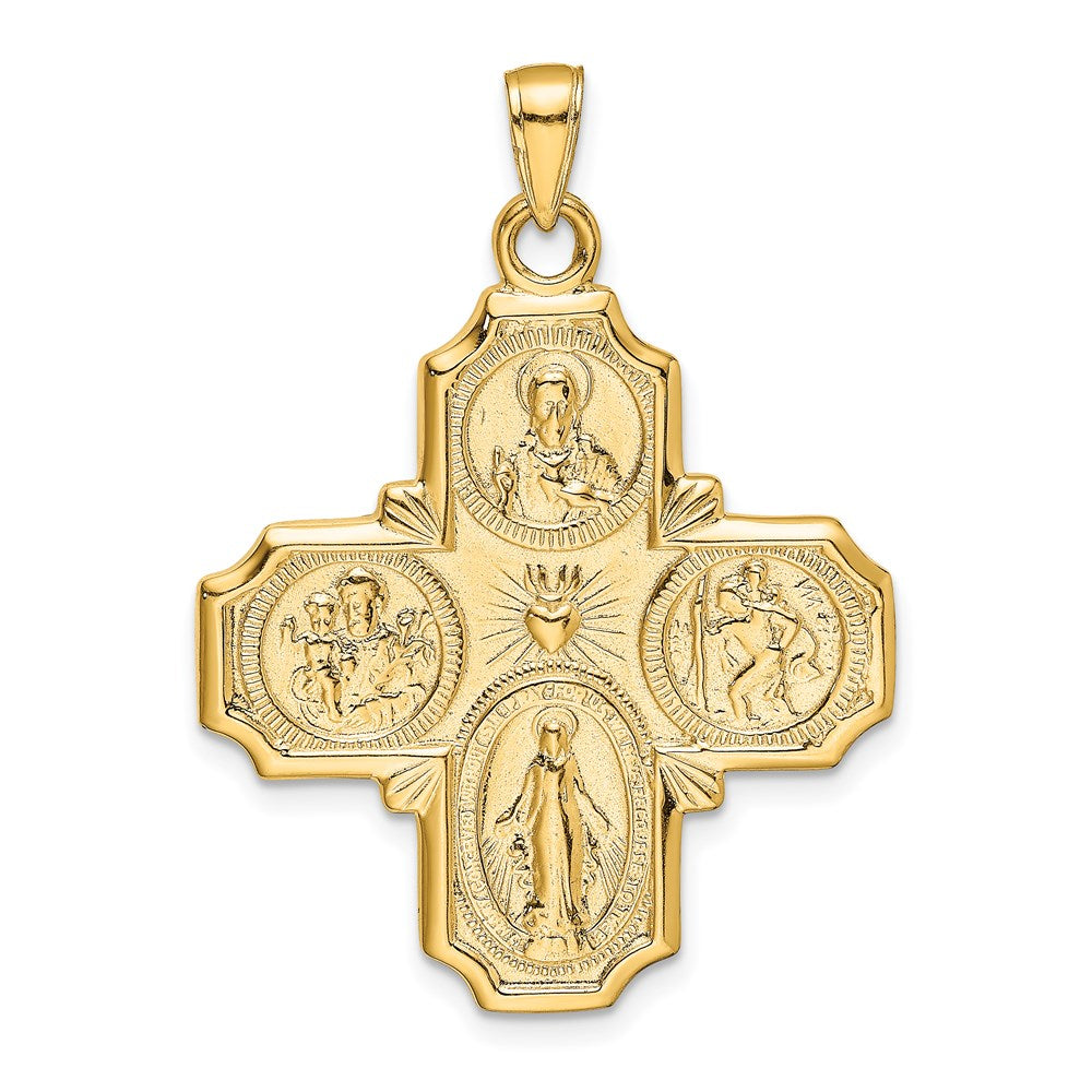 14k Polished Four-Way Medal Pendant