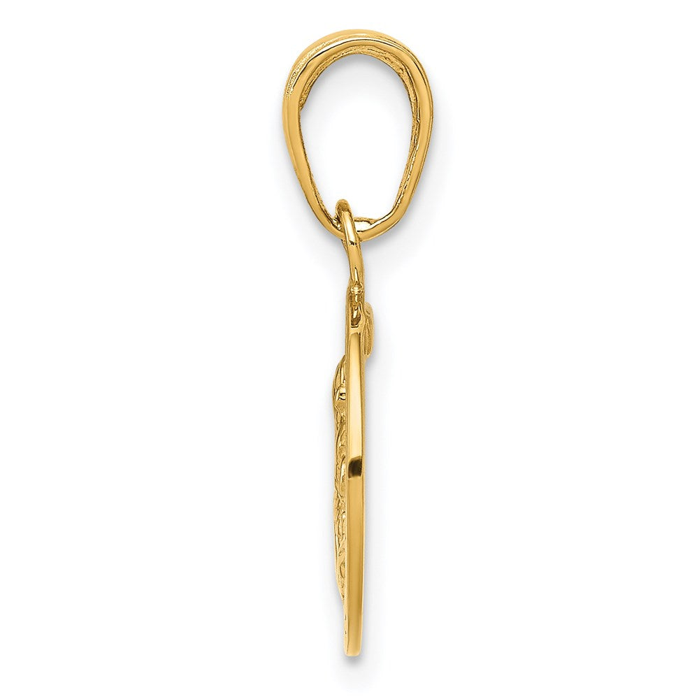 14k Polished Solid Saint Christopher Medal Round Charm