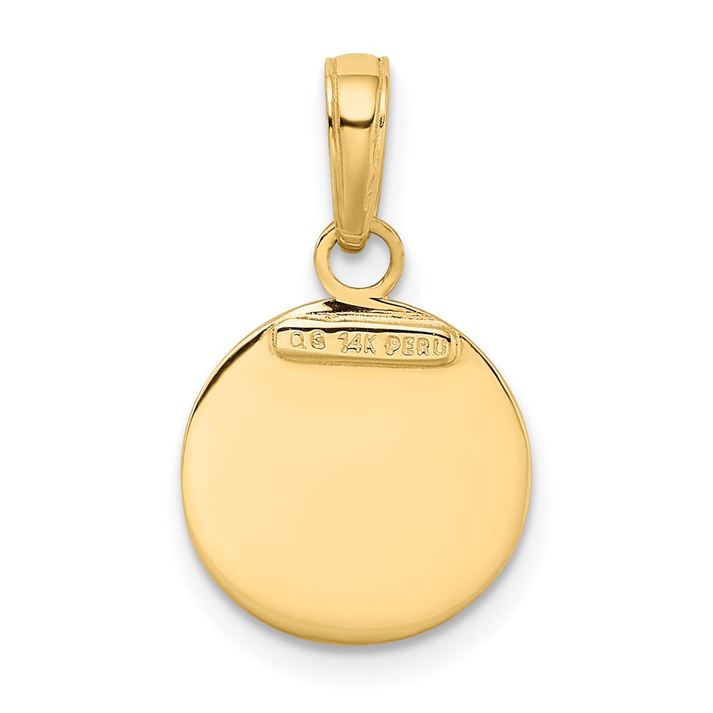 14k Polished Solid Saint Christopher Medal Round Charm