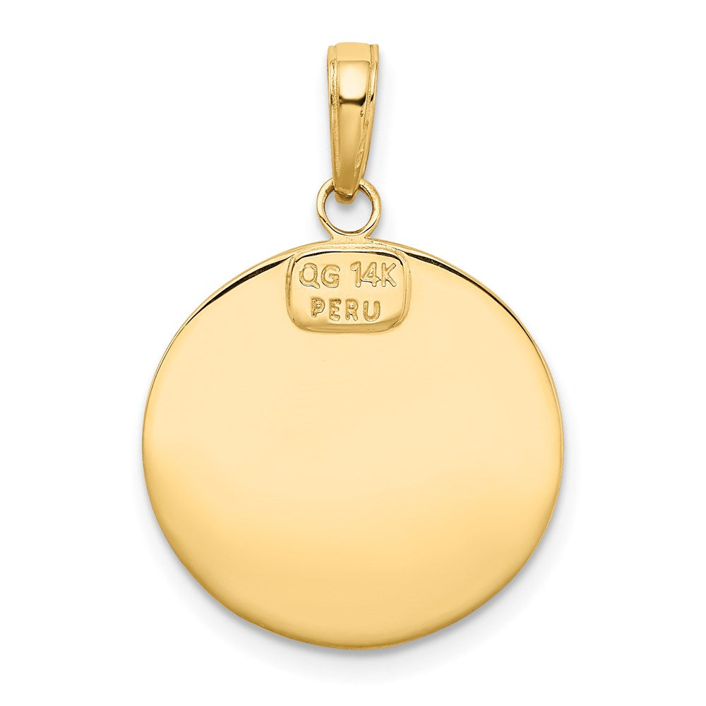 14k Polished and Satin Solid Saint Christopher Medal Pendant