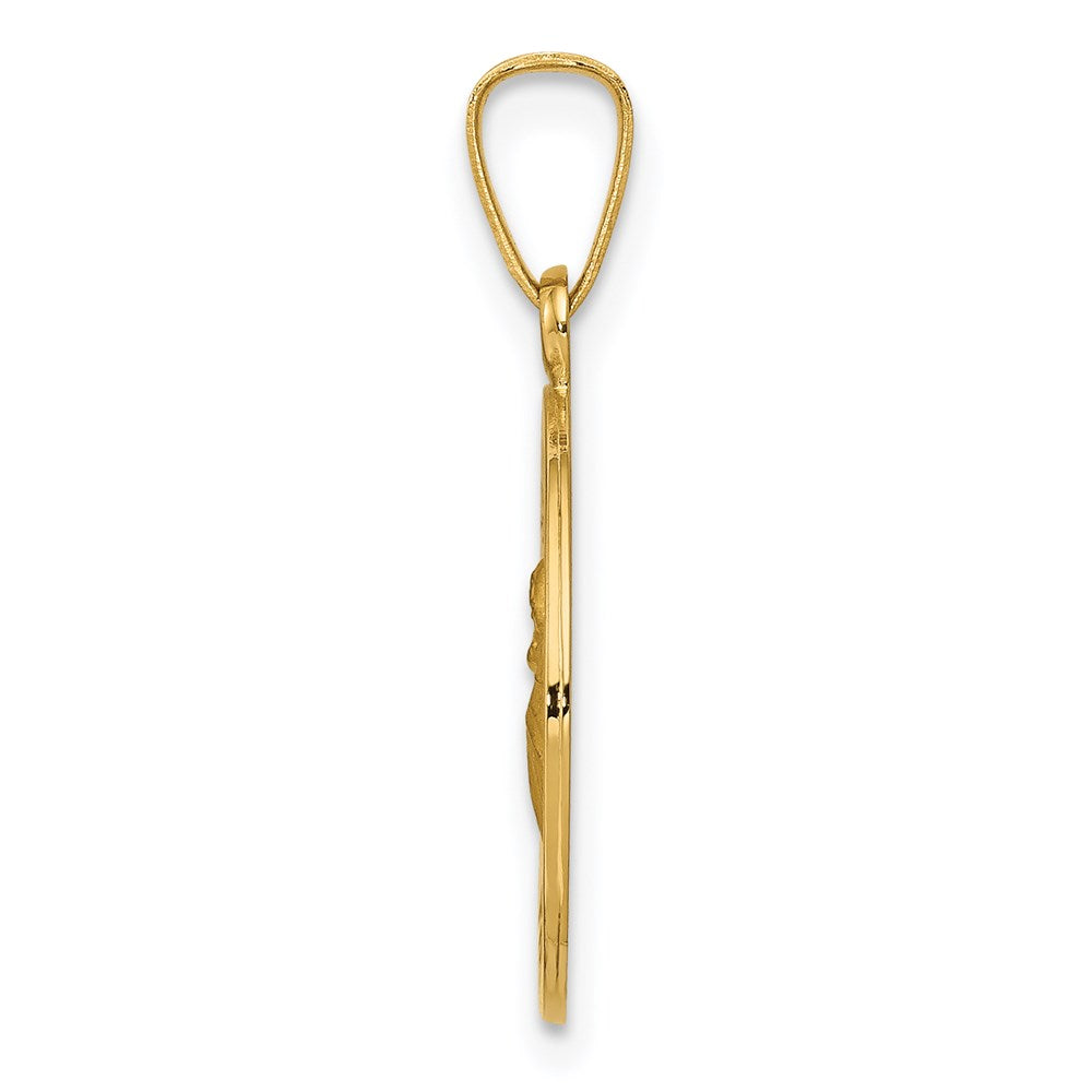 14k Polished and Satin Solid Saint Anthony Medal Charm