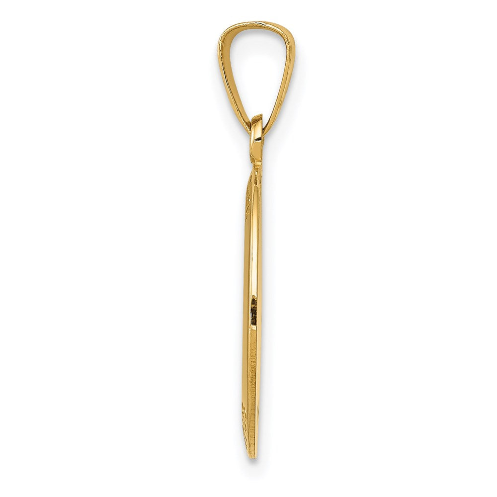 14k Polished and Satin Solid Saint Joseph Medal Oval Charm