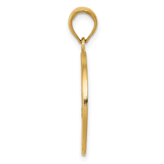 14k Polished and Satin Solid Saint Joseph Medal Round Pendant