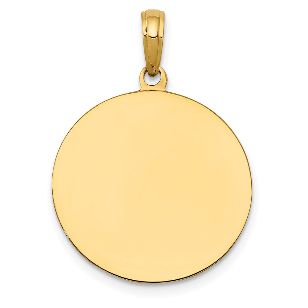 14k Polished and Satin Solid Saint Joseph Medal Round Pendant