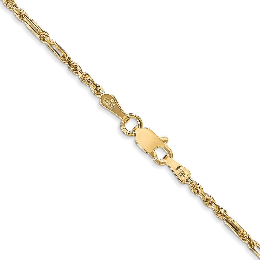 14K 1.8mm Diamond-cut Milano Rope with Lobster Clasp Chain