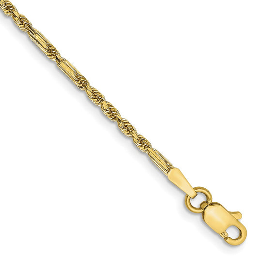14K 1.8mm Diamond-cut Milano Rope with Lobster Clasp Chain