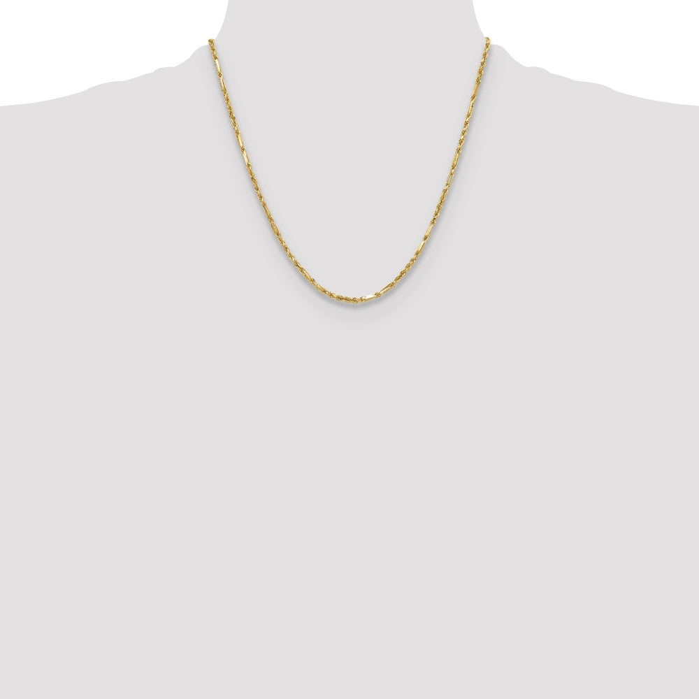 14k 2.75mm D/C Milano Rope Chain
